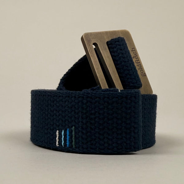 小物 gosha rubchinskiy LOGO BELT NAVY Hook & Loop Belt (Navy) – goldfinch golf